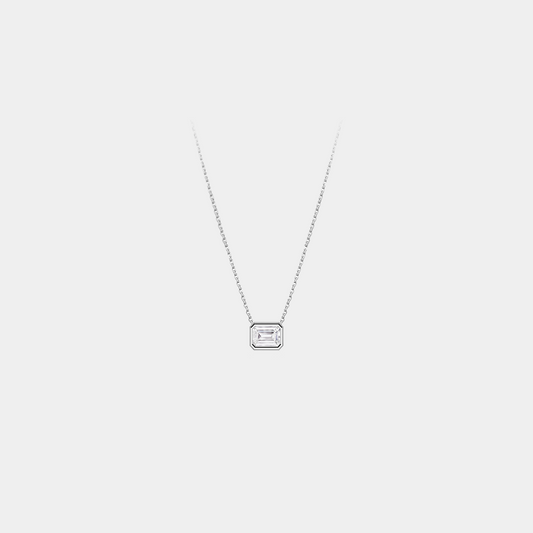 Alpha Series 16 Emerald Bezel Set Diamond Necklace