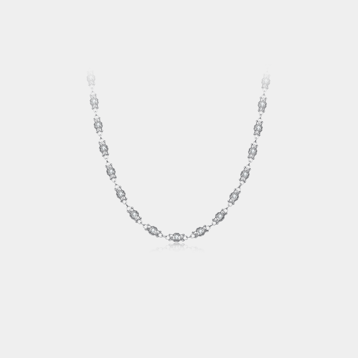 Aura Deed Series Necklace 7 Joint Full Diamond Necklace