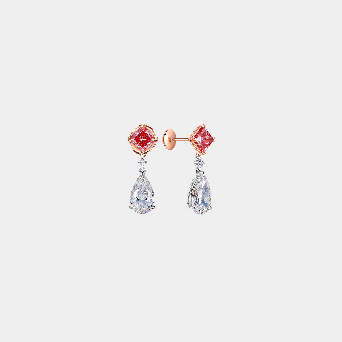 Master Series Pink Diamond 04 Love Is Sealed Pink Diamond White Diamond Earrings