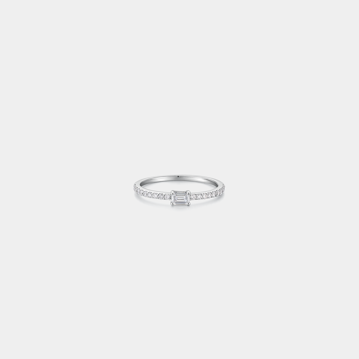 Alpha Series 09 Emerald White Diamond All Over Stacking Ring