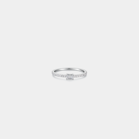 Alpha Series 09 Emerald White Diamond All Over Stacking Ring