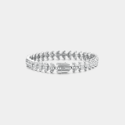 Aura Deed Series Bracelet 3 Full Diamond Bracelet - K White